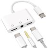 HOYULLI Adattatore USB C Jack A 3,5mm Cuffie Audio AUX(3 In 1) per Apple IPhone SDoppiatore Doppio Auricolari Microfono Cavo Ricarica Type C Presa iPad Compatibile Per Samsung Caricabatterie Extender tp-3.5