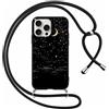 Foonary Cover con Cordino per Apple iPhone 16 Pro Max 6,9, Custodia con Laccio Collana Tracolla Aesthetic Disegni Morbido TPU Necklace Regolabile Protettiva Corda Case per iPhone 16 Pro Max, Luna