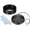 PATIKIL 37mm Paraluce Superficie Opaca Standard Antiriflesso Interno Nero | 52mm Tappo Obiettivo, Panno Pulizia, per Obiettivo Fotocamera