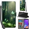 Haninsuze Cover per Samsung Galaxy A7 2018 Custodia Cover Pelle Libro Portafoglio con Porta Carte Magnetica Protezione Antiurto Cuoio Flip Case Custodia Cover per Samsung A7 2018, Farfalla