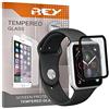 REY Pack 2X Pellicola salvaschermo 3D per Apple Watch Series 6 - Series 5 - Series 4 - SE 44mm, Nero, Copertura Completa, Pellicola Protettiva Protezione Schermo, 3D / 4D / 5D