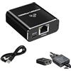 Vnuipofa Switch Ethernet a 2 porte, ripetitore cavo Ethernet RJ45 1000Mbps, Switch di rete Gigabit 1 a 2 Alloggiamento in alluminio Plug & Play Condivisione connessione Internet per PC Router TV Box Ufficio