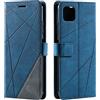 SONWO Cover per Galaxy A22 5G, Flip Caso in PU Pelle Case Cover Portafoglio Custodia per Galaxy A22 5G, [Kickstand] [Slot per Schede], Blu