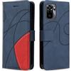 KKEIKO Cover Compatibile con Xiaomi Redmi Note 10 4G / Redmi Note 10S, Antiurto Custodia in PU Pelle, Magnetico Protettiva Cover a Libro per Xiaomi Redmi Note 10 4G / Redmi Note 10S, Blu