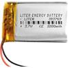 Liter energy battery Batterie 383759 LiPo 3.7V 1000mAh 3.7Wh 1S 5C Liter Energy Battery per l'elettronica Ricaricabile Telefono Portatile Smartwatch Orologio GPS - Non adatto per Radiocomando 61x37x4mm (1000mAh|383759)