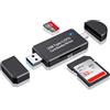 La Brodée Lettore di schede SD, 3.0 Micro SD Card Reader & USB C Lettore di schede OTG SD Adattatore per SDXC, SDHC, SD MMC, TF RS-MMC Micro SD Card e UHS-I con Windows Smartphone Computer Laptop ecc