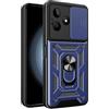 LeviDo-EU LeviDo Cover Compatibile per Realme C53 4G Silicone Fotocamera Scorrevole Anello Cover Supporto Magnetico per Auto Antiurto Bumper Custodia Resistente Protettiva Case, Blu