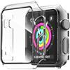 NEW'C 2 Pezzi Cover + Pellicola Prottetiva per Apple Watch Series 3/2/1 38mm - Custodia HD con protezione in vetro temperato integrata per Apple Watch 38mm Series 1/2/3 - Trasparente