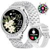 LIGE Orologio da donna Bluetooth chiamate per Android iOS 1,32 HD Full Touch Screen da donna, orologio fitness argento diamante acciaio inox, frequenza cardiaca, monitor sonno, contapassi, calorie