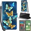 Haninsuze Cover per Google Pixel 7 Custodia Cover Pelle Libro Portafoglio con Porta Carte Magnetica Protezione Antiurto Cuoio Flip Case Custodia Cover per Google Pixel 7, farfalla dorata