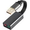 GINTOOYUN Adattatore per scheda audio esterna a doppio canale USB 2.0 a nastro piatto USB cavo per scheda audio stereo esterno con altoparlante da 3,5 mm,jack per cuffie e microfono