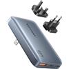 VENTION Caricatore USB C da 65 W, alimentatore GaN, 3 porte, ultra sottile, con spina EU/UK/US, caricatore da viaggio internazionale compatibile con MacBook, iPad, iPhone 16/15/14, Galaxy S25/S24