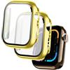 PYEUIFT 2 Pezzi Cover Dorata 40 mm Compatibile con Watch Serie 6/5/4, Custodia Rigida in PC con Protezione Schermo in Vetro Temperato, Protezione Completa HD 360°