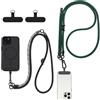 Hoadyush 2 Pezzi Cordino per Cellulare - Regolabile Porta Cellulare da Collo, rimovibile da appendere con ogni custodia, combinabile, per Holiday, outdoor, viaggio (verde profondo + nero)