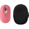 kwmobile Custodia Mouse Wireless per Logitech Pop Mouse - Cover Mouse Wireless Gaming con Cerniera - Astuccio in Velluto a Coste e Neoprene - Nero