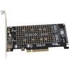 banapoy Scheda adattatore PCIE Dual M.2, 2 x 32 Gbps Full Speed X16, M.2 SSD M Key convertitore hard disk Reader Express Adapter (ph45)