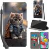 Haninsuze Cover per Samsung Galaxy A51 Custodia Cover Pelle Libro Portafoglio con Porta Carte Magnetica Protezione Antiurto Cuoio Flip Case Custodia Cover per Samsung A51, Gatto