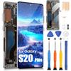 ARSSLY Incell - Schermo per Samsung Galaxy S20 Plus per Galaxy S20+ SM-G985 SM-G985F SM-G985F/DS Touch Screen Digitizer Assembly Riparazione Kit (nero con telaio, non supporta impronte digitali)