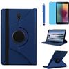 R.SHENGTE Custodia per Samsung Galaxy Tab A 8.0 Pollici 2017 (SM-T380 SM-T385) - Rotazione di 360 gradi Protettiva Completa Custodia Cover,Con Penna Stilo, Pellicola Schermo (Deep Blue)