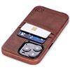 Dockem Custodia a Portafoglio per iPhone 13 Pro con Piastra Metallica Incorporata per Montaggio Magnetico e 2 Tasche Porta Carte di Credito: Pelle Sintetica (Exec M2, 6,1 pollici Pro, Marrone)