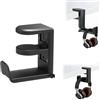 Menibeuty Supporto per cuffie, supporto per cuffie, supporto per cuffie, con rotazione a 360° per chiavi (gancio monostrato), accessori per cuffie da gioco, colore nero