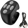 Zunate Telecomando Senza Fili Girapagine, Telecomando Senza Fili per Telefono Cellulare Telecomando Ad Anello Bluetooth per la Visualizzazione di Video, Telecomando per Libri Elettronico Girapagine,(Nero)