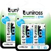 Uniross pile ricaricabili series premium - stilo AA - HR6 Ni-MH 1,2V 2500mAh - 2 blister 4 batterie