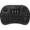Rii Mini i8+ - Mini tastiera retroilluminata ergonomica senza fili francese (AZERTY), con touchpad, per Smart TV, mini PC, HTPC, console, computer, colore: nero