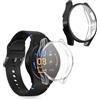 kwmobile Set 2x Custodia Smartwatch Compatibile con Samsung Galaxy Watch FE 40mm Cover - Case Silicone Protezione Orologio Fitness trasparente/nero