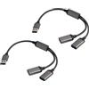 Yewseas 2 PCS USB Splitter Y Cavo, Type A Adattatore, Type A Maschio a Dual USB Femmina, Hub di Estensione per Trasmissione e Ricarica per Laptop, Mac, Auto, HDD, Console di Gioco