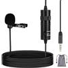 Venidice Microfono Lavalier Omnidirezionale, Mcoplus MCO-LVD600 Clip-on Microfono esterno 3,5 mm per Android IOS Telefono, DSLR, Fotocamera, Computer, Smart Phone (6M)