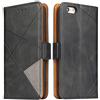 BININIBI Lelogo Custodia per iPhone 6 Plus, iPhone 6s Plus, custodia in pelle con chiusura a linguetta, per iPhone 6 Plus/6s Plus (nero)