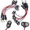 CESFONJER Adattatore per batteria 9V, CESFONJER Cuoio Clip per batteria Connettore per fibbia per strumenti di illuminazione Telecomando Piccolo prodotto elettronico Cavo da 15cm(6 I-type, 6 T-type)