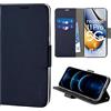 N NEWTOP Cover Compatibile con REALME 11 PRO - 11 PRO PLUS, HQ Lateral Custodia Libro Flip Chiusura Magnetica Portafoglio Simil Pelle Stand Protezione Completa Case TPU Anti Urto Guscio Base (Blu)