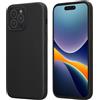 kalibri Custodia Rigida Compatibile con Apple iPhone 14 PRO Max Cover - Case TPU Antiurto - Retro in Tessuto - Compatibile con MagSafe - Nero