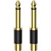EMK Adattatore RCA a 1/4 pollici (adattatore da 6,35 mm a RCA) - placcato oro femmina RCA su presa quarto di pollice TS Mono adattatore audio Phono per mixer, subwoofer (RCA a 1/4 adattatore 2 pezzi)