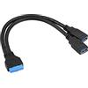 SIENOC USB 3.0 Scheda Madre Cavo Adattatore 20 Pin Header convertire a Tipo A Femmina Y Cavo 20 cm