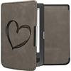 kwmobile Custodia eReader Compatibile con Pocketbook Touch Lux 3/Basic Lux/Basic Touch 2 Cover - eBook Reader Flip Case - Cover eReader Magnetica Pelle PU Cuore