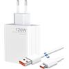 HECHOBO Caricabatterie USB da 120 W per Xiaomi con cavo di ricarica da 2 m tipo C 6 A per Xiaomi 14t Pro 13T 13 Ultra 12T 11T Redmi Note 13 Pro+ 12 11 5G, caricatore rapido USB Power