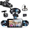Hikity 360°Dashcam per Auto con Scheda SD 64GB,4 Channel Schermo IPS 3 Pollici Dash Cam Auto, Telecamera per Auto 1080P,G-Sensor,Monitoraggio Parcheggio 24 Ore,Visione Notturna