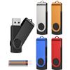 Kepmem Chiavetta USB 2.0 da 2 GB - Design Girevole in Metallo (Confezione da 5) - Fino a 15 MB/s - Con Indicatore Luminoso a LED - Set di Mini Chiavette Dati con Clip Girevole Colorata