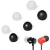 HYSHIKRA Cuscinetti auricolari di ricambio, compatibili con cuffie Bluetooth e cablate intrauricolari che hanno un diametro interno foro di 3,8-6 mm, 3 misure (S/M/L) (Bianco e nero, 2 paia)