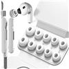 SIXFU gommini Compatibile con AirPod Pro 3 con accessori per kit di pulizia e scatola portatile, design morbido indossabile senza dolore (XXS/XS/S/M/L) - Bianco