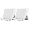 HoAhaMay 2 pezzi Supporto per cellulare pieghevole e regolabile in plastica, compatibile con iPhone 16/Mini/Pro/XSMax/15/14/SE/13/12/11/8, Samsung/tablet e altri smartphone (4-12 pollici) bianco