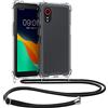 kwmobile Custodia Compatibile con Samsung Galaxy Xcover 5 Cover - Back Case in Silicone TPU - Protezione Smartphone con Cordino - trasparente
