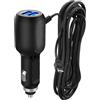 tinshow Thishow - Mini caricatore USB da auto per Dash Cam, cavo di alimentazione, adattatore da 12 V a 5 V, mini USB con connettore mini USB dritto, per telecamere da cruscotto, navigatori satellitari (nero)