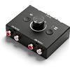 GINTOOYUN Interruttore audio RCA 2-in-4 out o 4-in-2 out R/L commutatore audio stereo con pulsante silenzioso e pulsante di regolazione del volume (RCA)