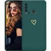 Kaywzo Cover per Huawei P20 Lite (2019),Custodia in Silicone TPU Liscio di Morbido con Modello Cardiaco,Design Minimalista,Ultrasottile Donna Antiurto Case Cover,Verde