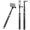 NEOSOU Asta per selfie da 1,2 m per GoPro Insta360, telescopica/fibra di carbonio/leggera/impermeabile/asta di estensione per DJI Action 6 5 Pro 4 3 Osmo 360 Nano Pocket 4 3 Insta X5 X4 X3 Ace Pro 2 GO 3S