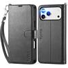 TUCCH Custodia per iPhone 17 Pro Max 6,9-pollici 5G 2025 [Blocco RFID] Portafoglio | Cover Pelle Sintetica TPU Antiurto Slot Schede Libro Protezione Integrale Chiusura Magnetica, Nero con Cinturino